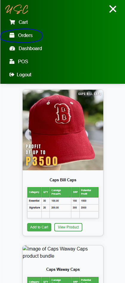 Order Link Screenshot